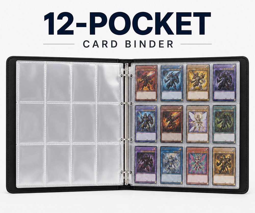 12-Pocket Side-Load Card Binder — Foamgrid 84 cards per 7 pages