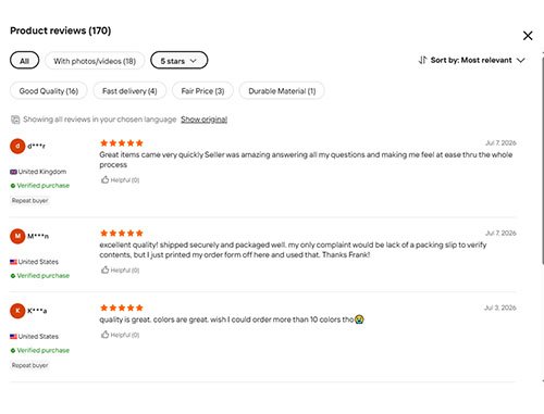 Alibaba 170+ verified 5-star reviews for Foamgrid card protection