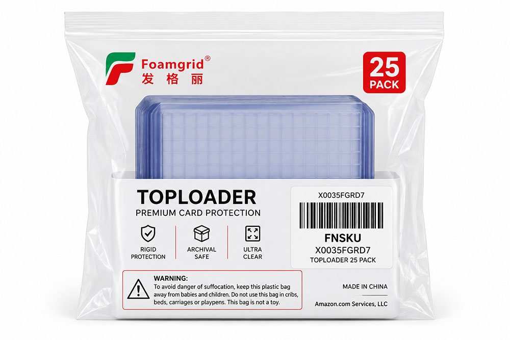 FBA Poly-Bag custom packaging for Foamgrid card protection products
