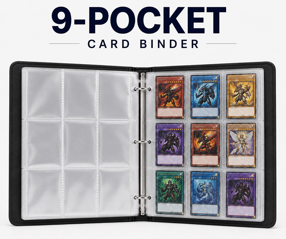 9-Pocket Side-Load Card Binder — Foamgrid 63 cards per 7 pages
