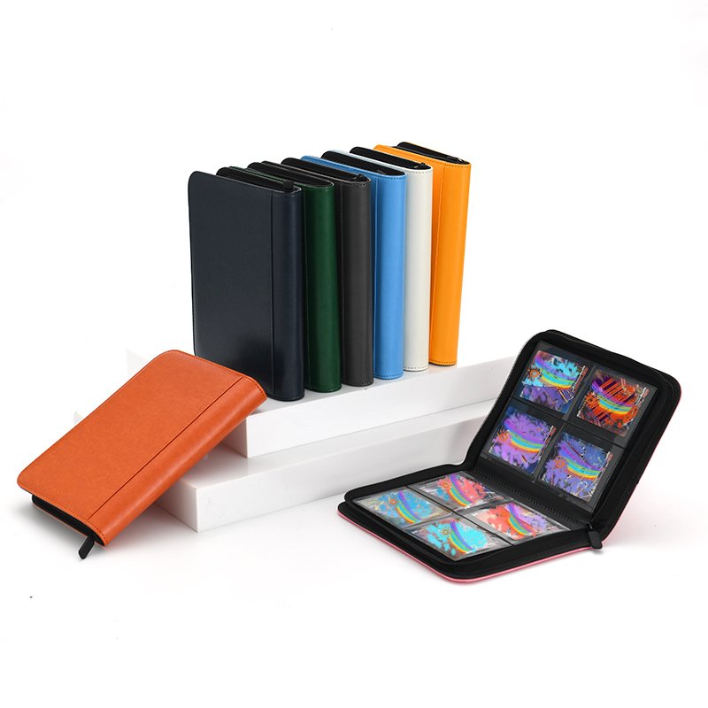 Card Binder open showing 9-pocket pages