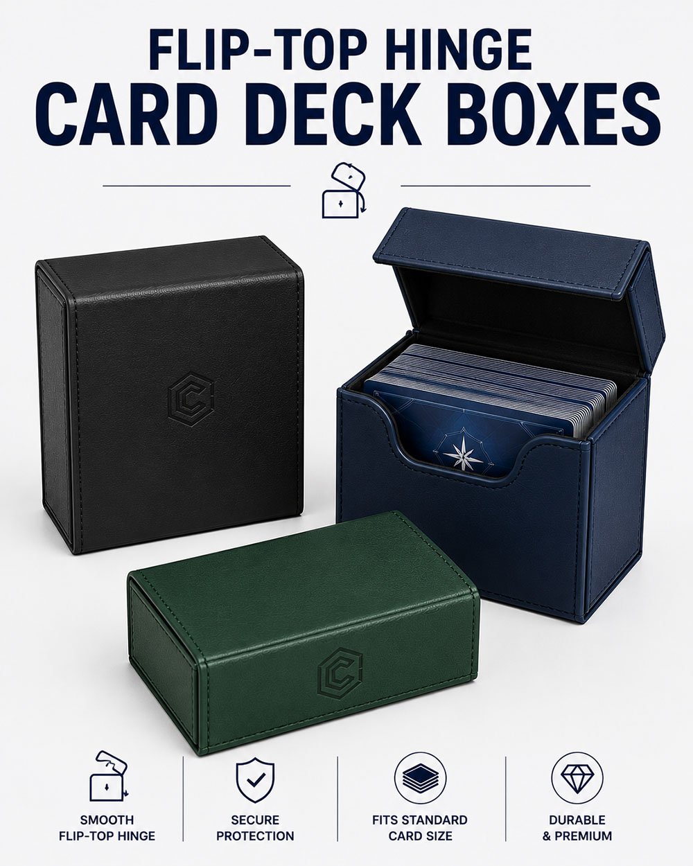 Flip-Top Hinge Deck Box — Foamgrid traditional retro design
