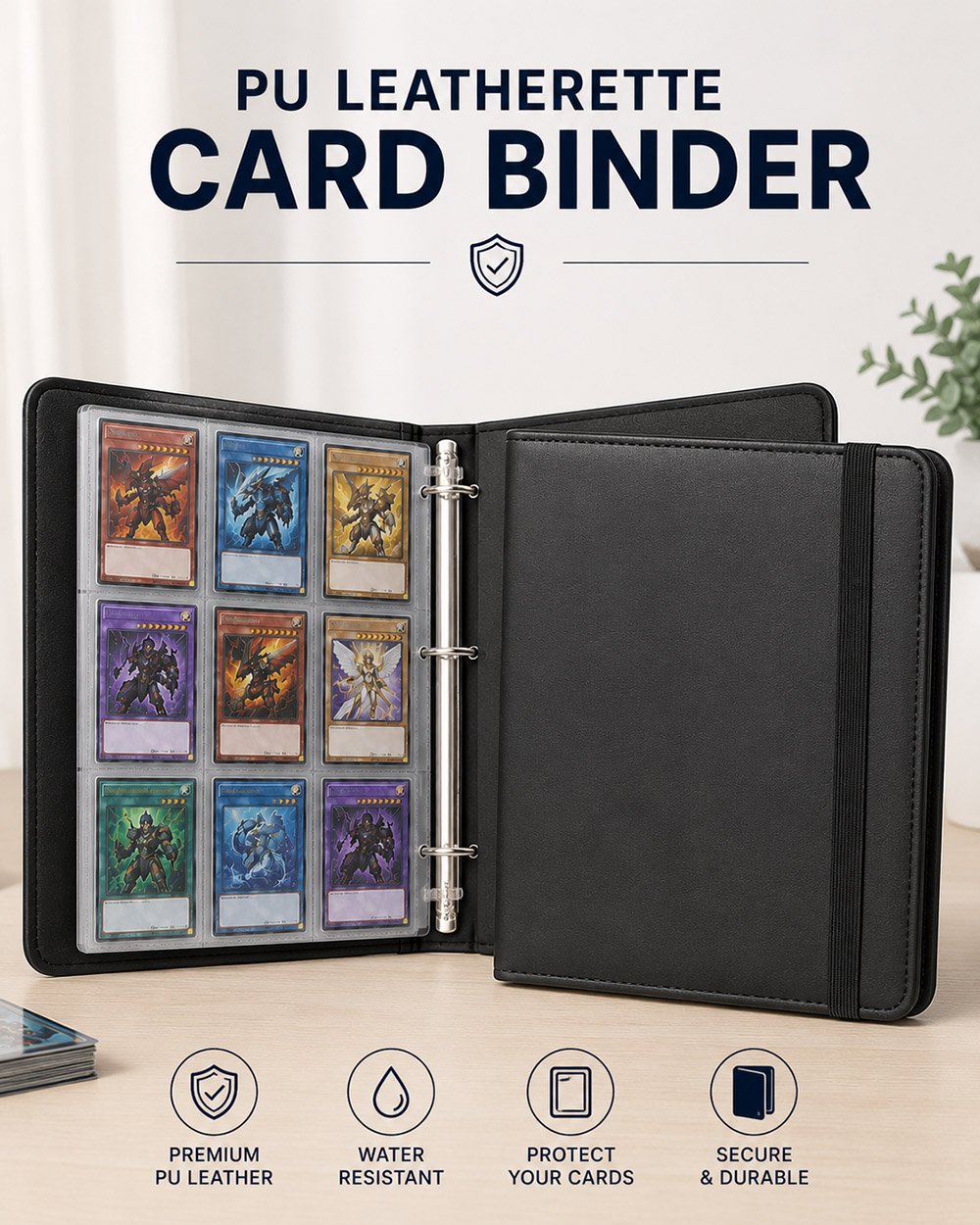 PU Leatherette cover material for Card Binder — Foamgrid premium retail